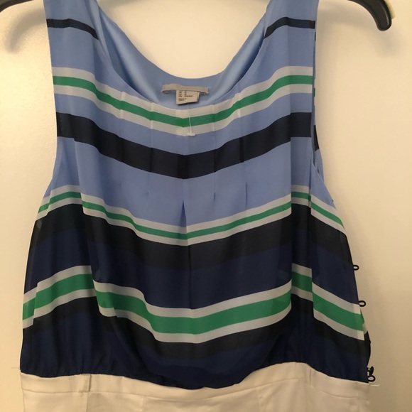 H & M Striped Dress Size 12 Nautical For Summer Ready for Happy Hour Hamptons - Picture 1 of 7
